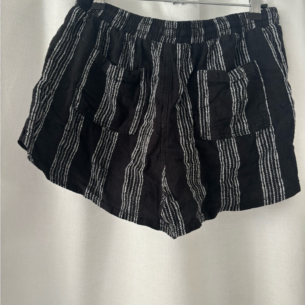 Black and White Cargo Shorts with Relaxed Fit